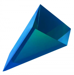 Vasa Velizar Mihich Vasa Mihich Op Art Acrylic Lucite Pyramid Table Sculpture in Blue Green - 2721249