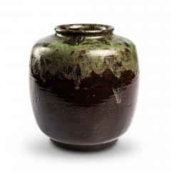 Vase in Gloss Brown and Silvery Green Glazing by Gefle Studio - 3505336