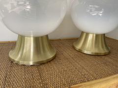 VeArt Pair of Brass and Murano Glass Lamps by VeArt Italy 1970s - 2524002