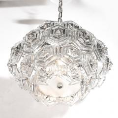 Veb Ebersbach Mid Century Hexagonal Prism Frosted Glass Diffuser Chandelier by Veb Ebersbach - 4438436