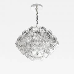 Veb Ebersbach Mid Century Hexagonal Prism Frosted Glass Diffuser Chandelier by Veb Ebersbach - 4441209