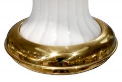 Vedar Vetri dArte Pair of Murano Hand Blown White Glass Lamps 1970s - 360446