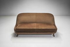 Velour Two Seater Sofa with Solid Wood Legs Europe ca 1950s - 2872102