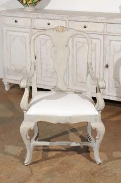 Venetian 1810s Rococo Style Painted Wood Armchair with Parcel Gilt Accents - 3420280