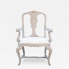 Venetian 1810s Rococo Style Painted Wood Armchair with Parcel Gilt Accents - 3742848
