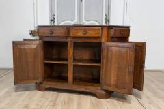 Venetian 19th Century Walnut Credenza with Canted Sides Drawers and Doors - 3638534