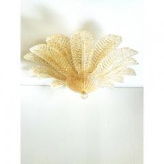 Venetian Amber Leaves Graniglia Murano Glass Flush Mount - 4629629