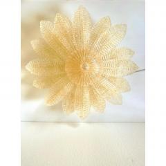 Venetian Amber Leaves Graniglia Murano Glass Flush Mount - 4629633