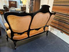 Venetian Chinoiserie and Black Lacquer Settee - 3840319