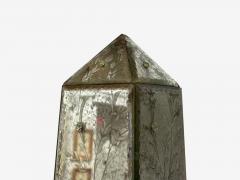 Venetian Etched Glass Panels Distressed Mirror Obelisks 20th C  - 4164671