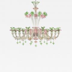 Venetian Floral C Rezzonico Murano Glass Chandelier With Silver Leaf - 4352009