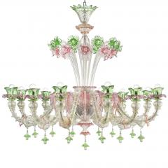 Venetian Floral C Rezzonico Murano Glass Chandelier With Silver Leaf - 4602811