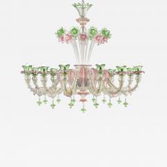 Venetian Floral C Rezzonico Murano Glass Chandelier With Silver Leaf - 4603160