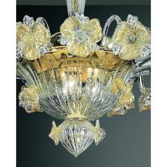 Venetian Floreal Gold Murano Glass Flush Mount - 4378072
