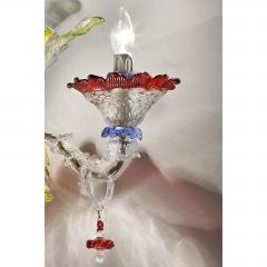 Venetian Floreal Multicolor C Rezzonico Murano Glass Wall Sconce - 4602634