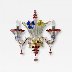Venetian Floreal Multicolor C Rezzonico Murano Glass Wall Sconce - 4603106