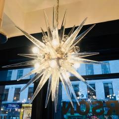 Venetian Glass Snowflake Chandelier 1970s - 2246720