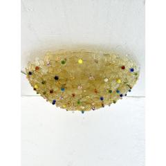 Venetian Gold Flowers and Multicolored Murano Glass Flush Mount - 4445861