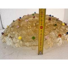 Venetian Gold Flowers and Multicolored Murano Glass Flush Mount - 4445862