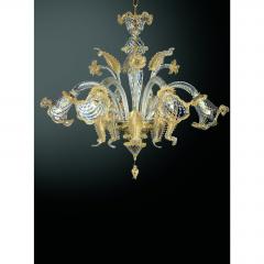 Venetian Hand Blowing Floreal Luxury Gold Leaf Murano Glass Chandelier - 4592122