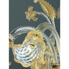 Venetian Hand Blowing Floreal Luxury Gold Leaf Murano Glass Chandelier - 4592124