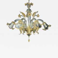 Venetian Hand Blowing Floreal Luxury Gold Leaf Murano Glass Chandelier - 4592467