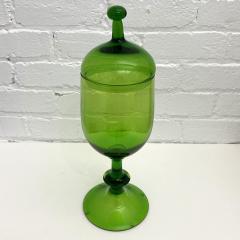 Venetian Hand Blown Green Footed Compote 0261 - 2594095