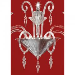 Venetian Imperial Rigadin Murano Glass Wall Sconce in Transparent Glass - 4629913