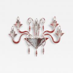 Venetian Imperial Rigadin Murano Glass Wall Sconce in Transparent Glass - 4634465