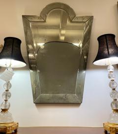 Venetian Key Hole Shaped Beveled Glass Mirror Hollywood Regency Style - 2937670