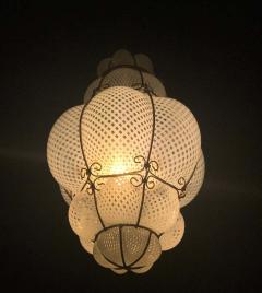 Venetian Lantern in Murano Reticello Glass 1940s - 1602186