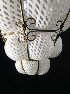 Venetian Lantern in Murano Reticello Glass 1940s - 1602187