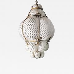 Venetian Lantern in Murano Reticello Glass 1940s - 1602812