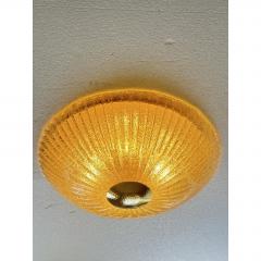 Venetian Lens Amber Graniglia Murano Glass Flush Mount - 4735890