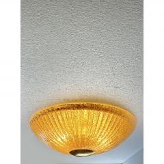 Venetian Lens Amber Graniglia Murano Glass Flush Mount - 4735891