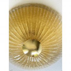 Venetian Lens Amber Graniglia Murano Glass Flush Mount - 4735892