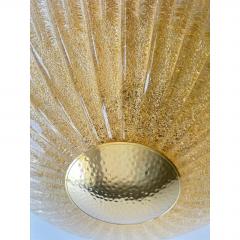 Venetian Lens Amber Graniglia Murano Glass Flush Mount - 4735893