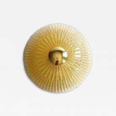 Venetian Lens Amber Graniglia Murano Glass Flush Mount - 4738819