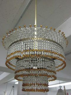 Venetian Mid Century Modern Beaded Glass Pendant or Chandelier 1930 - 1770825