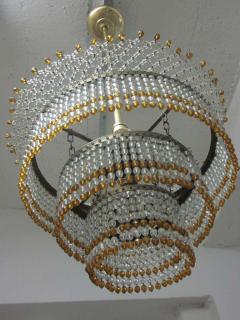 Venetian Mid Century Modern Beaded Glass Pendant or Chandelier 1930 - 1770830