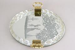 Venetian Murano Glass Tray Plate With Engravings 24K Gold Flakes IT ca 1960 - 3822908