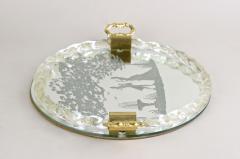 Venetian Murano Glass Tray Plate With Engravings 24K Gold Flakes IT ca 1960 - 3822910