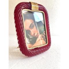 Venetian Red Torchon Murano Glass Picture Frame - 4445854
