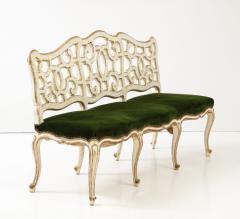 Venetian Rococo Gesso and Silver Gilt Settee - 3690127