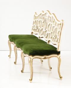 Venetian Rococo Gesso and Silver Gilt Settee - 3690128