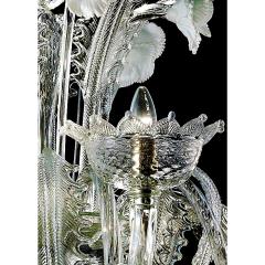Venetian Romantic Floral Transparent and White Murano Glass Chandelier - 4566974