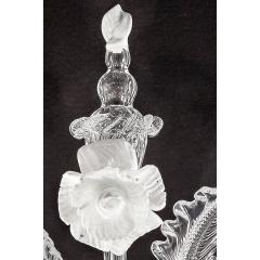 Venetian Romantic Floral Transparent and White Murano Glass Wall Sconce - 4566977