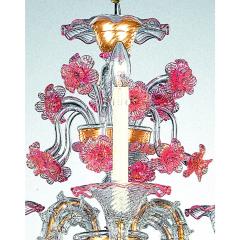 Venetian Romantic Transparent and Pink Floreal C Rezzonico Chandelier - 4566929