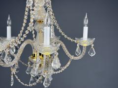 Venetian Style Large Chandeliers Brass Crystal Italy 1960s - 4469496