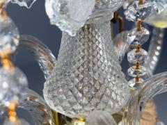 Venetian Style Large Chandeliers Brass Crystal Italy 1960s - 4469501